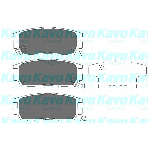 Слика на плочки KAVO PARTS KBP-5504 за Mitsubishi Lancer 4 Hatchback (C6,C7 A) 1.6 16V (C76A, C66A) - 113 коњи бензин