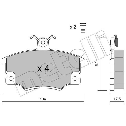 Слика на плочки METELLI 22-0030-1 за Alfa Romeo 146 (930) Sedan 1.7 i.e. 16V - 129 коњи бензин