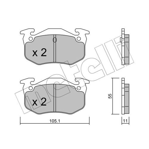 Слика на плочки METELLI 22-0038-0 за Citroen Xsara Coupe N0 2.0 HDi 109 - 109 коњи дизел