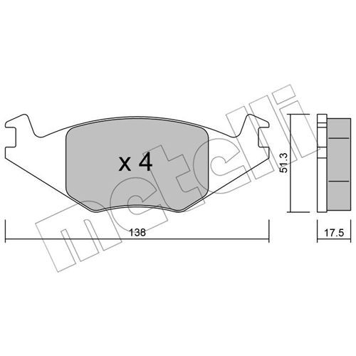 Слика на плочки METELLI 22-0047-0 за VW Golf 2 (19E,1G1) 1.3 - 58 коњи бензин