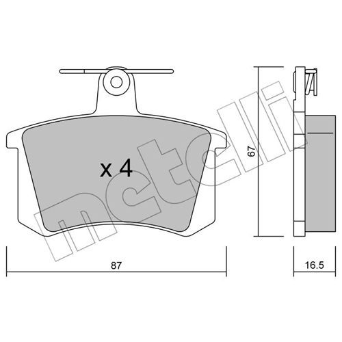 Слика на плочки METELLI 22-0048-0 за Audi 100 Sedan (44, 44Q, C3) 1.8 - 90 коњи бензин