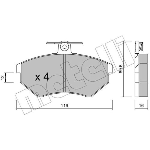 Слика на плочки METELLI 22-0050-0 за VW Golf 3 (1H1) 1.8 - 90 коњи бензин