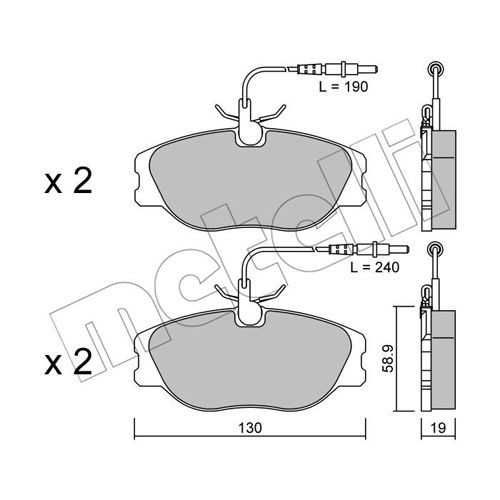 Слика на плочки METELLI 22-0072-3 за Peugeot Expert Platform (223) 2.0 HDi - 94 коњи дизел