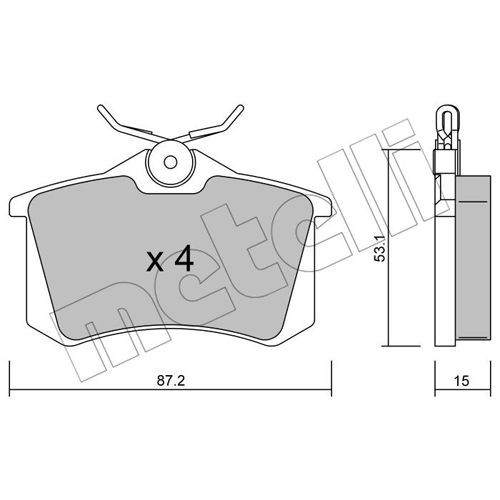 Слика на плочки METELLI 22-0100-0 за Seat Toledo (1L) 1.8 16V - 125 коњи бензин