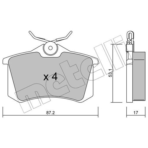 Слика на плочки METELLI 22-0100-1 за Audi A1 Sportback (8XA) 1.4 TFSI - 150 коњи бензин