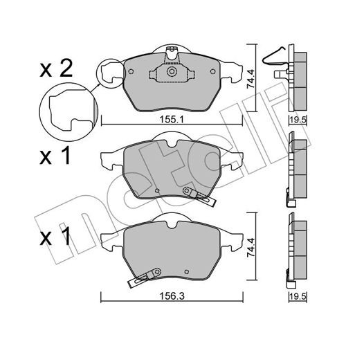 Слика на плочки METELLI 22-0118-2 за Opel Zafira (F75) 2.0 OPC - 192 коњи бензин