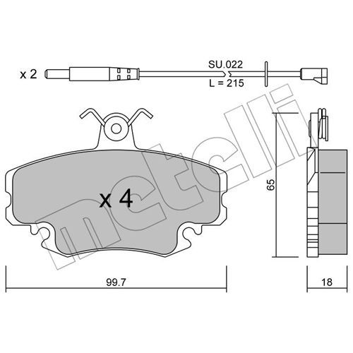 Слика на плочки METELLI 22-0120-0K за Renault Megane 1 (BA0-1) 1.6 LPG - 109 коњи Бензин/Автогаз (LPG)