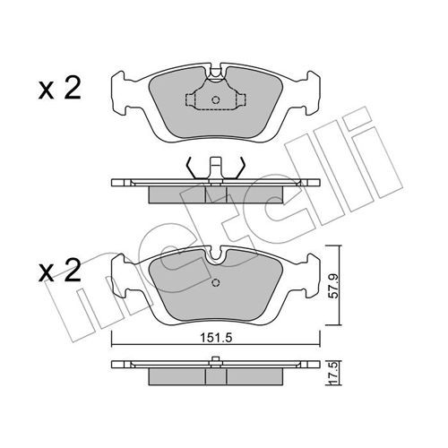 Слика на плочки METELLI 22-0124-0 за BMW 3 Cabrio E36 325 i - 192 коњи бензин