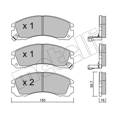 Слика на плочки METELLI 22-0134-0 за Mitsubishi Outlander 3 (gg_w, gf_w) 2.4 4WD - 169 коњи бензин