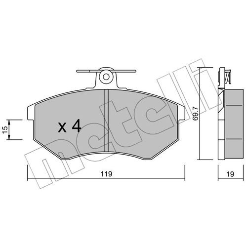 Слика на плочки METELLI 22-0148-0 за Audi 80 Sedan (89, 89Q, 8A, B3) 2.0 E - 113 коњи бензин