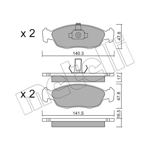 Слика на плочки METELLI 22-0156-1 за Citroen Xsara Break N2 1.6 i - 88 коњи бензин