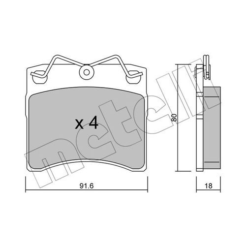 Слика на плочки METELLI 22-0163-0 за VW Transporter T4 Box 1.9 D - 60 коњи дизел