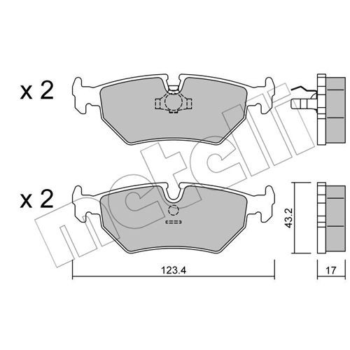 Слика на плочки METELLI 22-0178-0 за Peugeot 806 2.0 16V - 136 коњи бензин