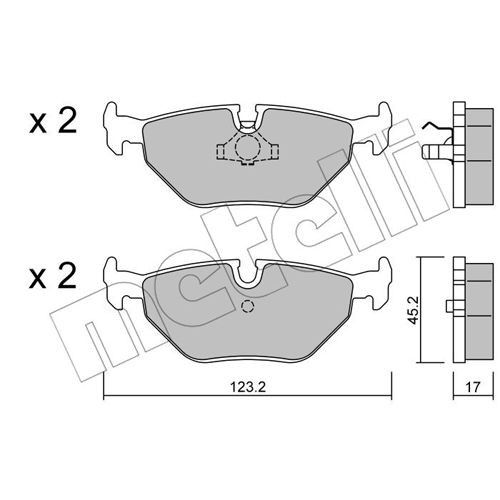 Слика на плочки METELLI 22-0180-0 за BMW 3 Sedan E36 318 is - 140 коњи бензин