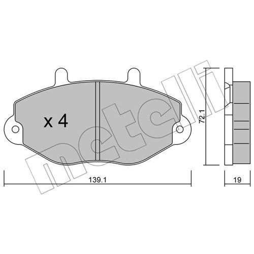 Слика на плочки METELLI 22-0195-0 за Ford Transit BUS (E) 1991 2.0 i (EBL, EDL, EGL, ESS, EUS) - 98 коњи бензин