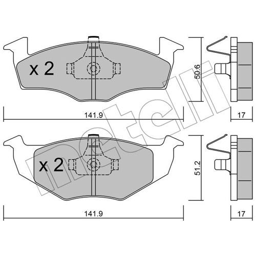 Слика на плочки METELLI 22-0206-0 за Skoda Fabia Hatchback (6Y2) 1.0 - 50 коњи бензин