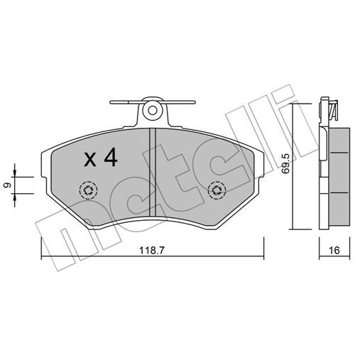 Слика на плочки METELLI 22-0215-1 за VW Golf 3 Cabriolet (1E7) 1.6 - 101 коњи бензин