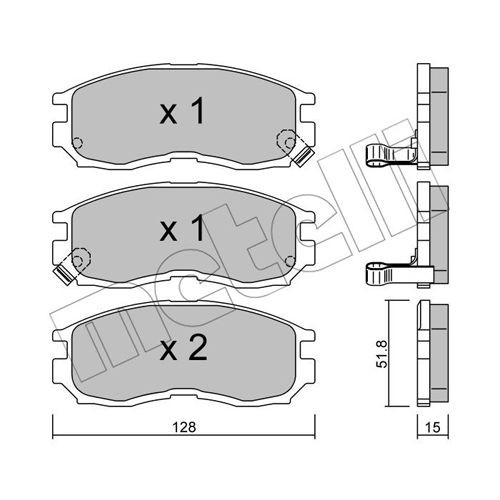 Слика на плочки METELLI 22-0224-0 за Mitsubishi Colt Hatchback (CJ A) 1.8 (CJ5A) - 148 коњи бензин