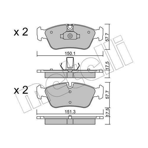 Слика на плочки METELLI 22-0260-0 за BMW 3 Touring E46 320 i - 150 коњи бензин