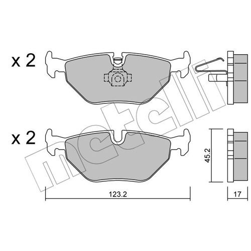 Слика на плочки METELLI 22-0261-0 за BMW 3 Compact E46 316 ti - 115 коњи бензин