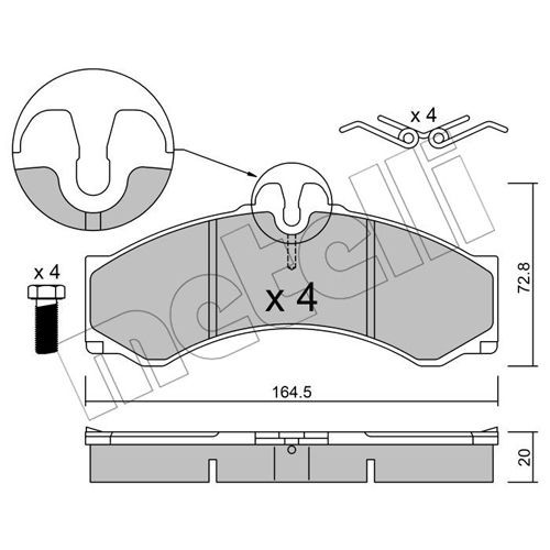 Слика на плочки METELLI 22-0262-0 за VW LT 28-46 2 Box (2DX0AE) 2.5 TDI - 90 коњи дизел