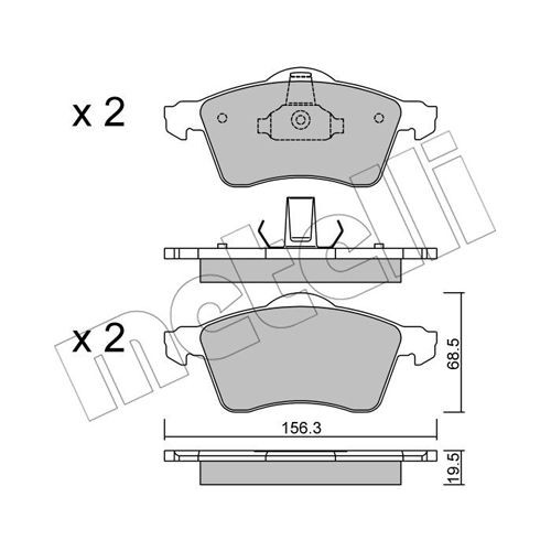 Слика на плочки METELLI 22-0263-0 за VW Transporter T4 Box 2.5 TDI Syncro - 102 коњи дизел