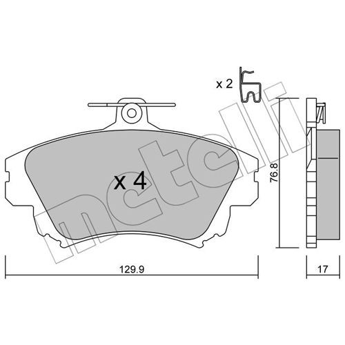 Слика на плочки METELLI 22-0286-0 за Volvo S40 Sedan (VS) 2.0 T - 165 коњи бензин