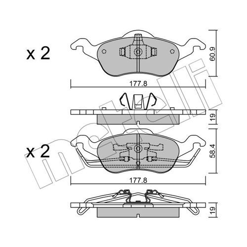 Слика на плочки METELLI 22-0291-0 за Ford Focus Clipper (dnw) 1.8 DI / TDDi - 75 коњи дизел