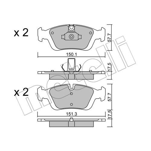 Слика на плочки METELLI 22-0312-0 за BMW 3 Sedan E46 318 d - 116 коњи дизел