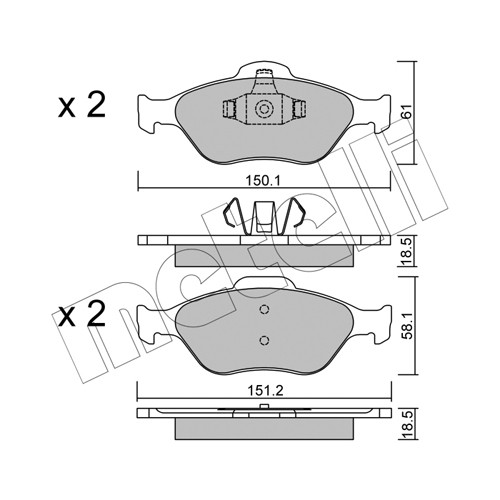 Слика на плочки METELLI 22-0316-0 за Ford Street Ka 1.6 - 95 коњи бензин