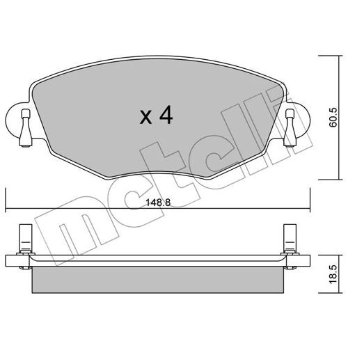 Слика на плочки METELLI 22-0318-0 за Ford Mondeo MK 3 Saloon (B4Y) 1.8 16V - 110 коњи бензин