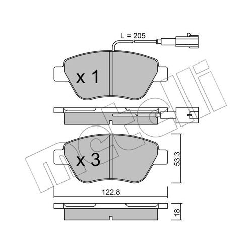 Слика на плочки METELLI 22-0321-0 за Fiat 500 1.3 D Multijet - 95 коњи дизел