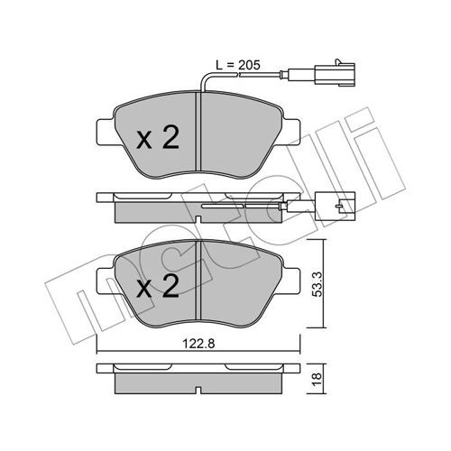 Слика на плочки METELLI 22-0321-3 за Alfa Romeo MITO (955) 1.4 - 78 коњи бензин