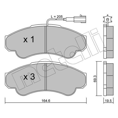 Слика на плочки METELLI 22-0326-0 за Citroen Jumper BOX 244 2.2 HDi - 101 коњи дизел