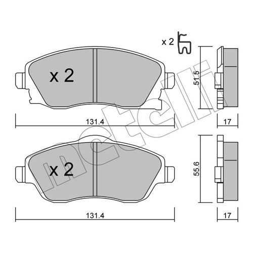 Слика на плочки METELLI 22-0340-0 за Opel Tigra TwinTop 1.4 - 90 коњи бензин