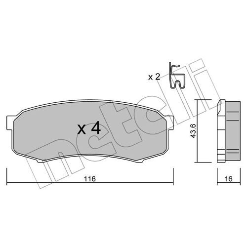 Слика на плочки METELLI 22-0432-0 за Toyota Land Cruiser 150 (J15) 4.0 V6 VVTi - 276 коњи бензин