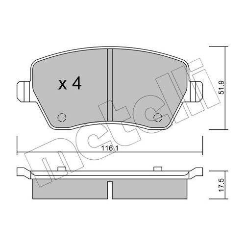 Слика на плочки METELLI 22-0485-0 за Nissan Note (E11) 1.5 dCi - 90 коњи дизел