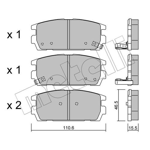 Слика на плочки METELLI 22-0507-0 за Hyundai Terracan (HP) 3.5 i V6 4WD - 200 коњи бензин