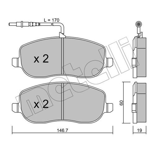 Слика на плочки METELLI 22-0530-0 за Citroen C8 EA,EB 2.0 HDi - 107 коњи дизел