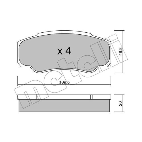 Слика на плочки METELLI 22-0532-0 за Citroen Jumper BOX 244 2.2 HDi - 101 коњи дизел