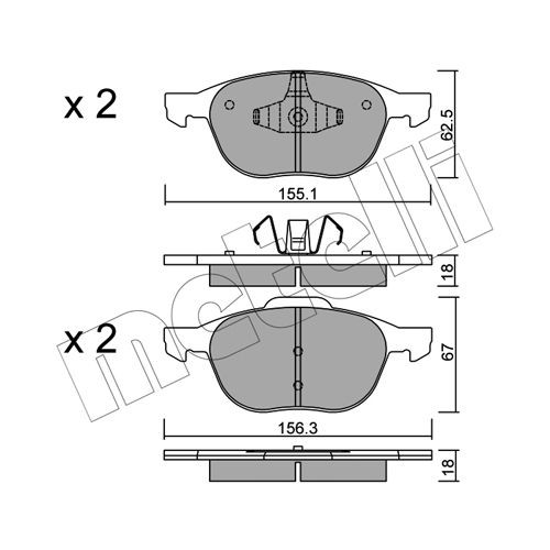 Слика на плочки METELLI 22-0534-0 за Ford Focus 2 Estate (daw) 2.0 TDCi - 110 коњи дизел