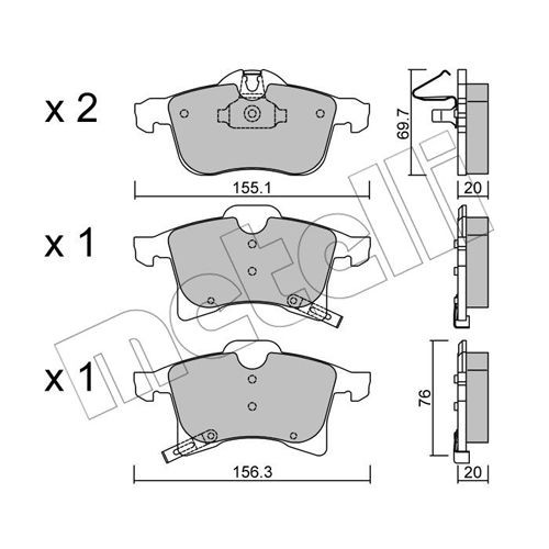 Слика на плочки METELLI 22-0539-0 за Opel Astra H Estate 1.6 LPG - 116 коњи Бензин/Автогаз (LPG)