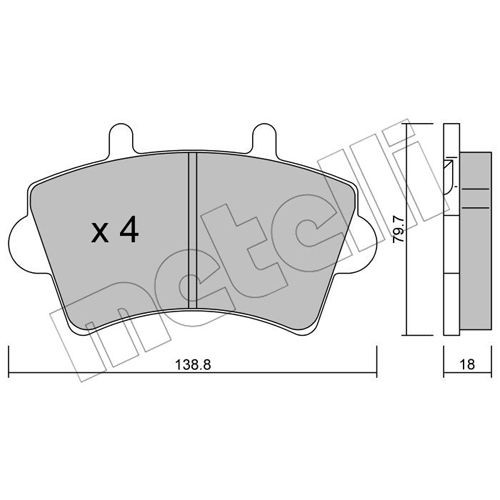 Слика на плочки METELLI 22-0545-0 за Renault Master 2 Bus (JD,ND) 1.9 dTI - 80 коњи дизел