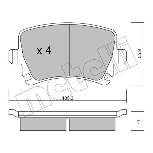 Слика на плочки METELLI 22-0553-0 за Skoda Laura (1Z3) 1.4 - 75 коњи бензин