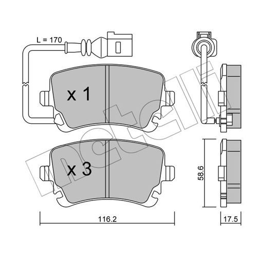 Слика на плочки METELLI 22-0554-0 за VW Multivan 5 1.9 TDI - 84 коњи дизел