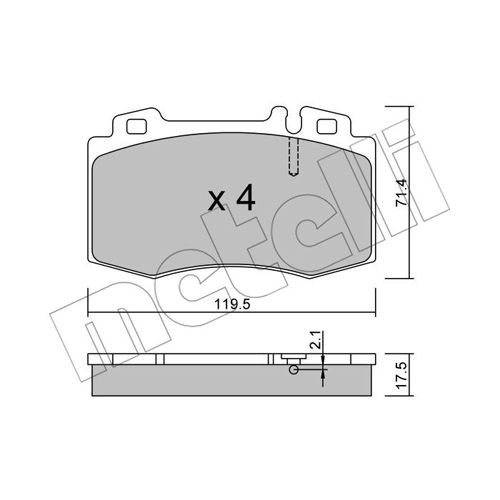 Слика на плочки METELLI 22-0563-0 за Mercedes CLK Convertible (a209) CLK 500 (209.475) - 306 коњи бензин