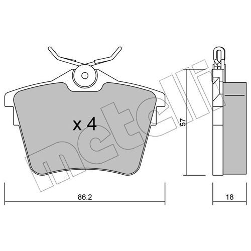 Слика на плочки METELLI 22-0602-0 за Citroen C5 RD Sedan 2.2 HDi 200 - 204 коњи дизел