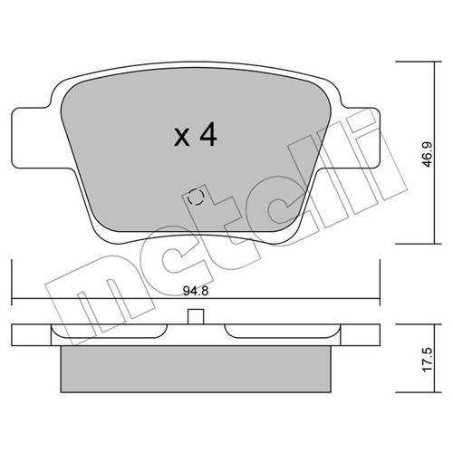 Слика на плочки METELLI 22-0639-0 за Citroen C4 Coupe LA 1.6 VTi 120 - 120 коњи бензин