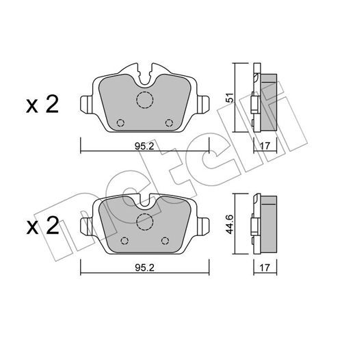 Слика на плочки METELLI 22-0641-0 за BMW 3 Sedan E90 320 i - 150 коњи бензин