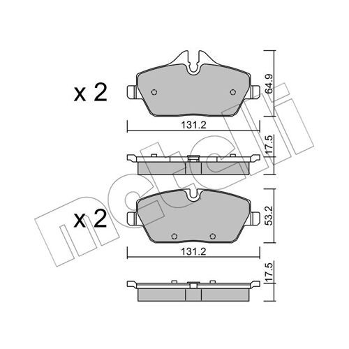 Слика на плочки METELLI 22-0664-0 за BMW 1 E81, E87 116 i - 121 коњи бензин